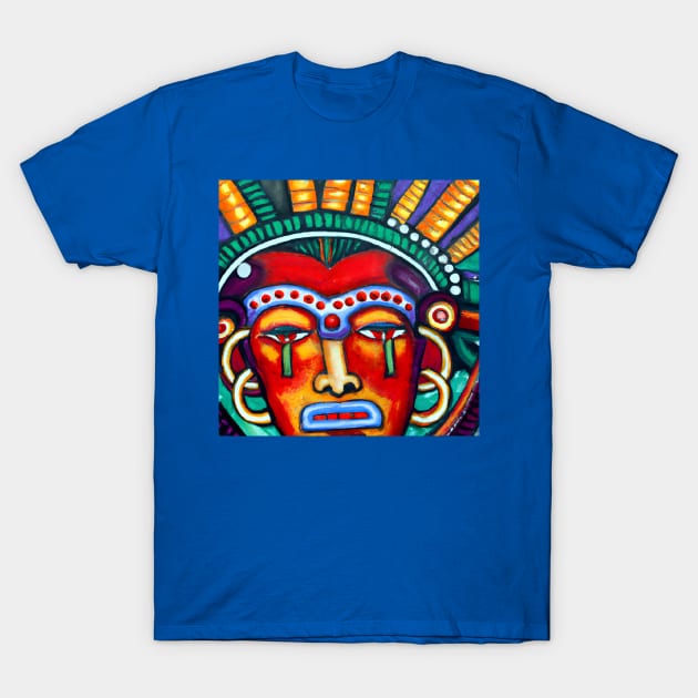 Colorful Mexican God Painting T-Shirt by Ravenglow